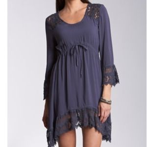 Monoreno Crochet Detail Long Sleeve Dress